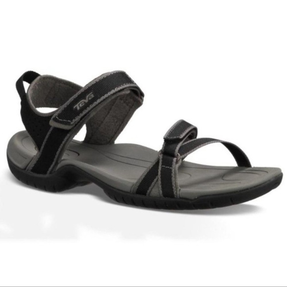 Teva Womens Size 10 Verra Black Grey Strappy Sport Summer Sandals Shoes NEW